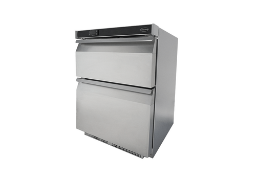  HorecaTraders Tischkühlschrank aus Edelstahl | 2 Schubladen | 101 Liter | 600 × 605 × 810 mm 