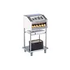HorecaTraders Buffetstandaard | RVS 18/10 | Bestekverdeler, broodjesmand | Deksel en dienbladplateau | 800x700x1750 mm