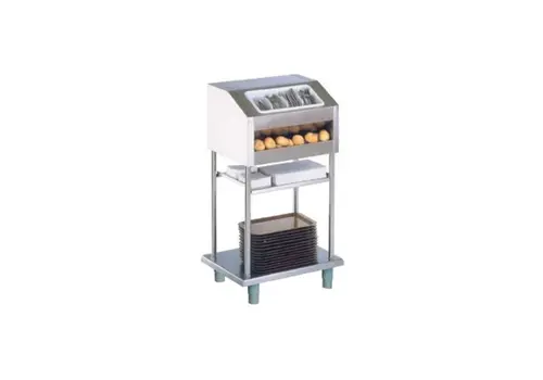  HorecaTraders Buffetstandaard | RVS 18/10 | Bestekverdeler, broodjesmand | Deksel en dienbladplateau | 800x700x1750 mm 