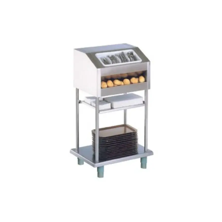 Buffet stand | 18/10 Stainless Steel | Cutlery divider, bread basket | Lid and tray | 800x700x1750 mm
