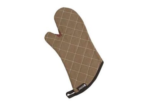  HorecaTraders Hitzebeständiger Ofenhandschuh | 432 mm | Bis +232 °C | Baumwolle | Schwer entflammbar | Beige 