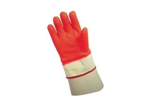  HorecaTraders Freezer Glove | PVC Rubber | Down to -17°C | Orange/White | Wrist Protection 