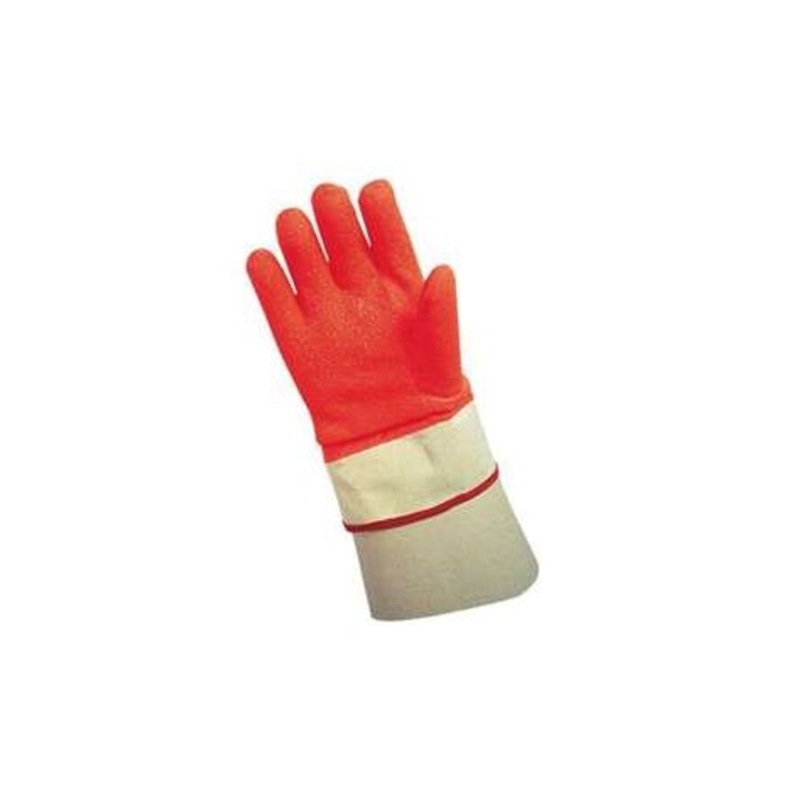Diepvrieshandschoen | PVC-rubber | Tot -17°C | Oranje/Wit | Polsbescherming