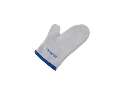  HorecaTraders Short oven mitt with thumb | Leather | 300 mm | Heat resistant up to 300°C | White-grey 