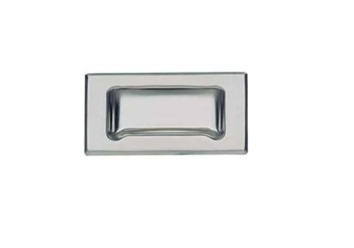  HorecaTraders Poignée encastrée en acier inoxydable – 12 x 6,2 cm – Bord du cadre biseauté – Fixation par vis 