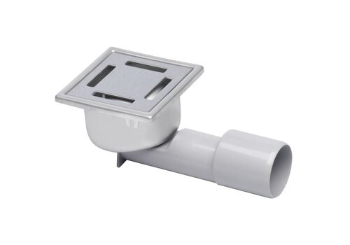  HorecaTraders Siphon de sol compact | 97 × 97 mm | Acier inoxydable 304 | 0,40–0,50 l/s 