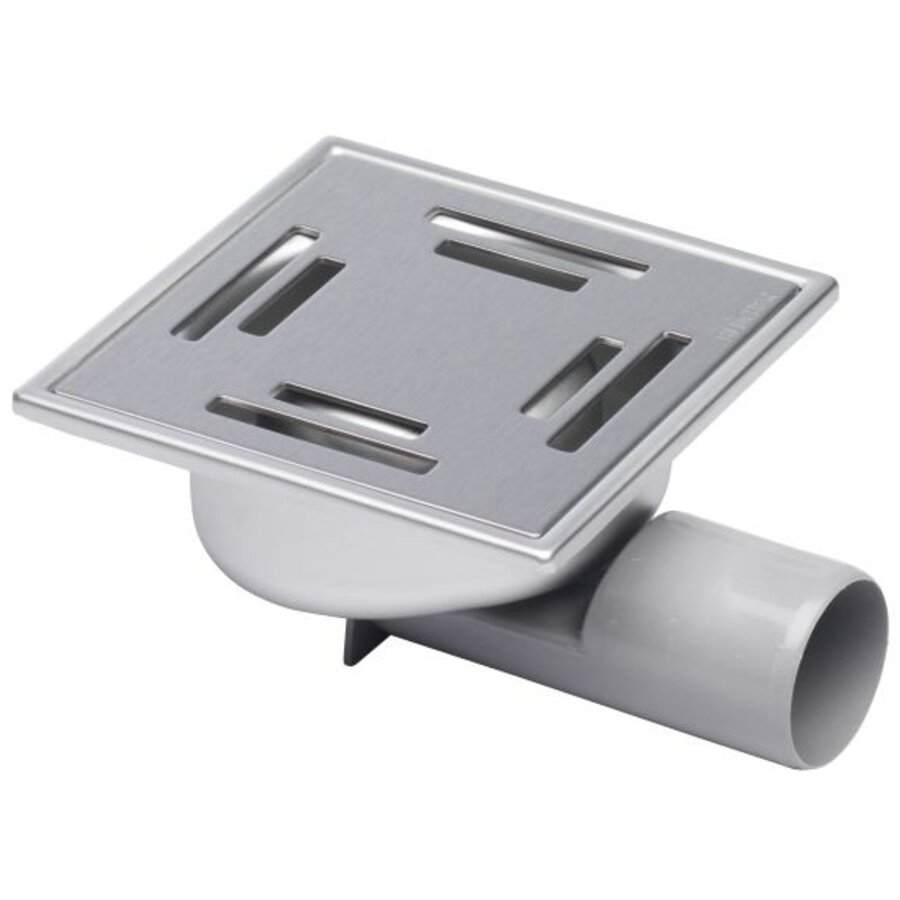 Kompakter Bodenablauf | 147 × 147 mm | Edelstahl 304 | 0,50–0,70 l/s