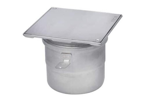  HorecaTraders Siphon de sol étanche à l'air | 145 × 145 mm | Acier inoxydable 304 | Ø 110 mm 