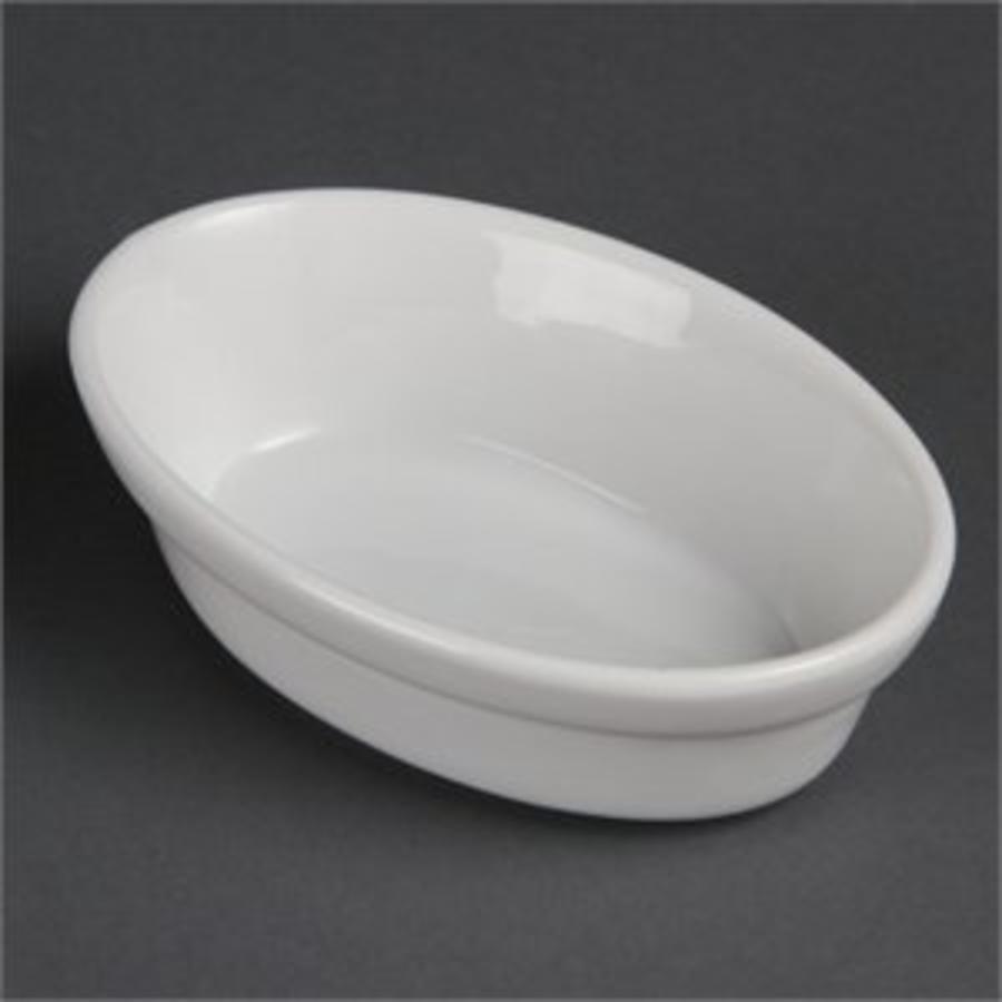 Oval serving dish porcelain white | 6 pieces