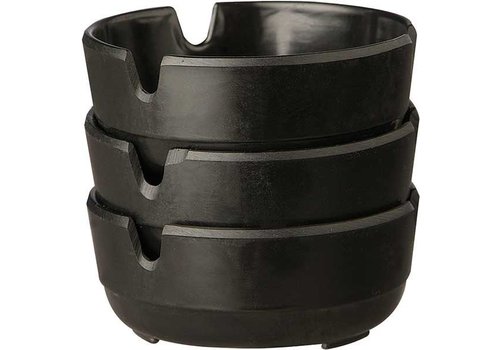  APS Cendrier | Ensemble 3 pièces | noir | Ø7,8x(H)3cm 