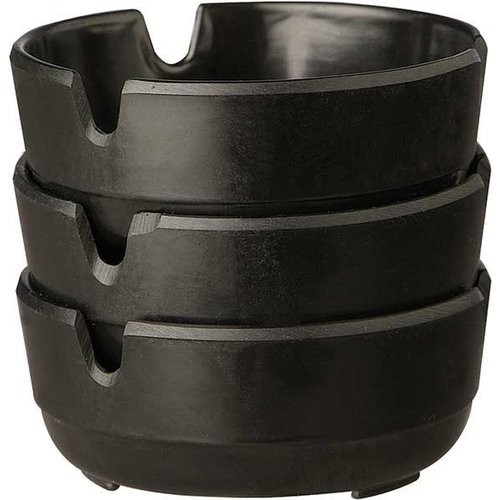  APS Cendrier | Ensemble 3 pièces | noir | Ø7,8x(H)3cm 