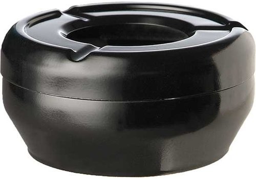  APS Cendrier Noir Rond | Empilable | Ø12x4,3cm 