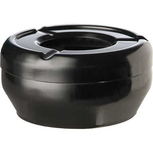  APS Cendrier Noir Rond | Empilable | Ø12x4,3cm 