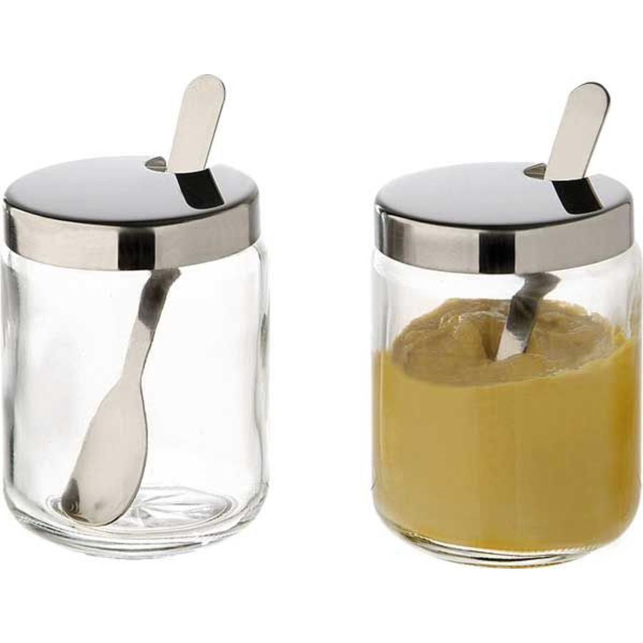 Bocaux à sauce en verre avec couvercle en acier inoxydable