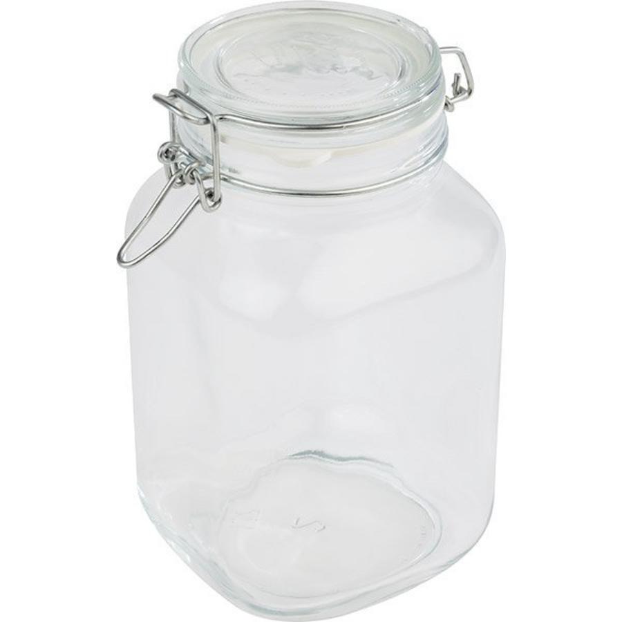 Glass preserving jar / storage jar with clip closure, 2 l