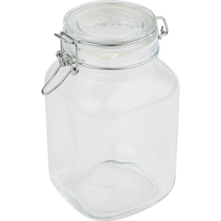 Glass preserving jar / storage jar with swing top, 2 l