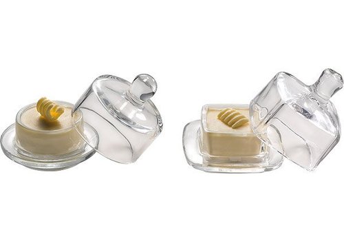  APS Butterdose aus Glas 9x9x9cm 