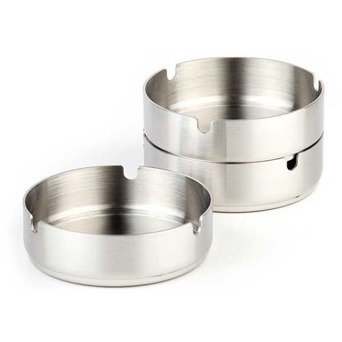  APS Round Ashtray Stainless Steel | Ø8cm 