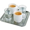 APS Plat de service pour tasse à café en acier inoxydable 23x23x1,5 cm