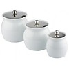 APS Porcelain Sauce Pot White with Stainless Steel Lid 13x13cm