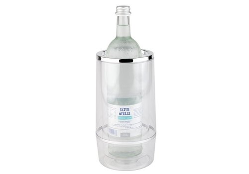  APS Refroidisseur de bouteille de vin transparent avec bord chromé de luxe 