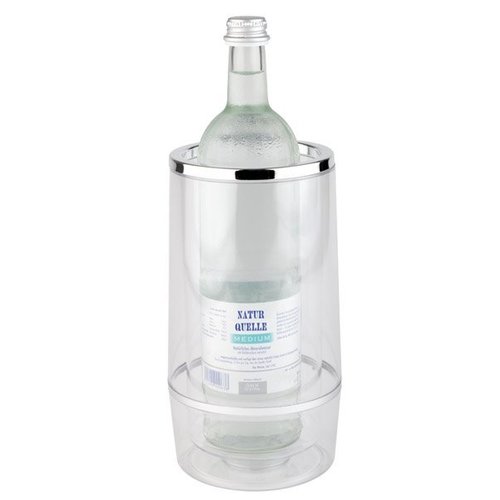  APS Transparent Wine Bottle Cooler with Luxury Chrome Edge 