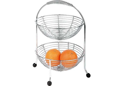  APS Étagère à fruits chromée | 2 étages 