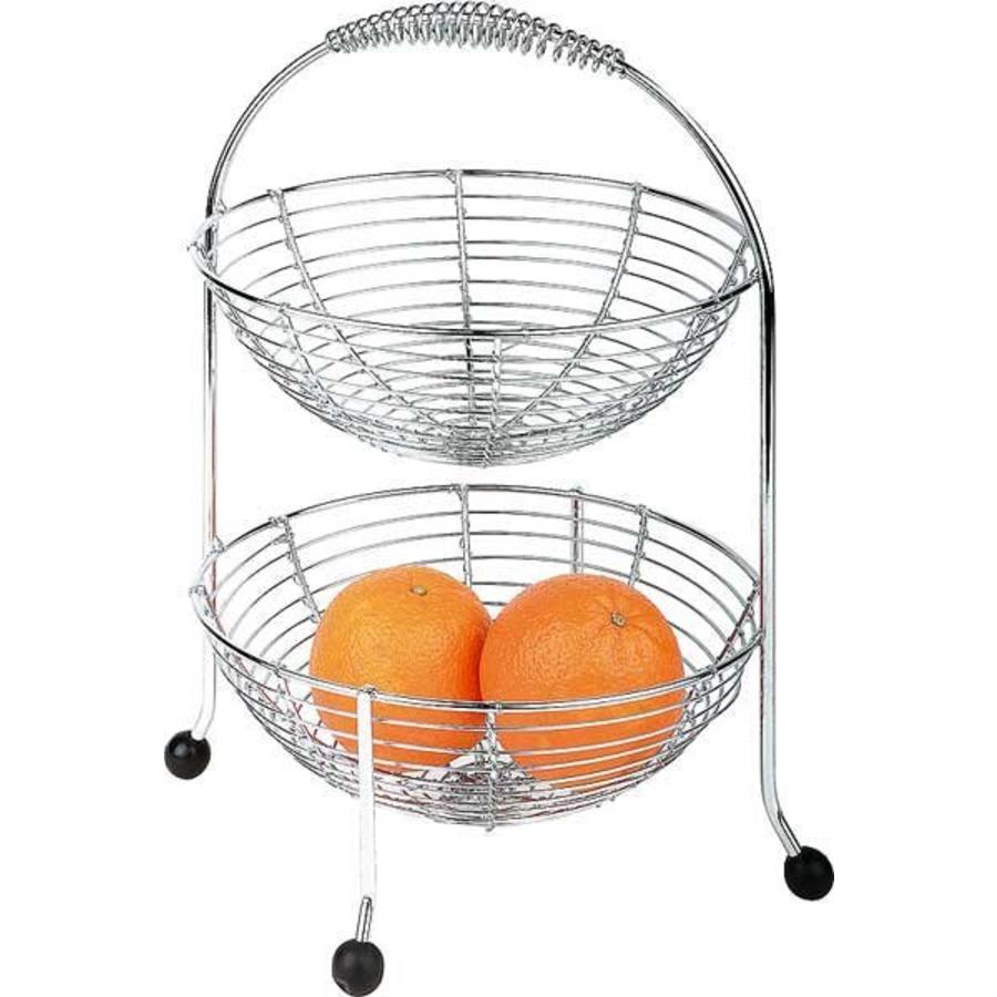 Étagère à fruits chromée | 2 étages