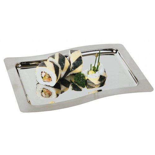  APS Plat de service en acier inoxydable 28,5 x 20 cm 