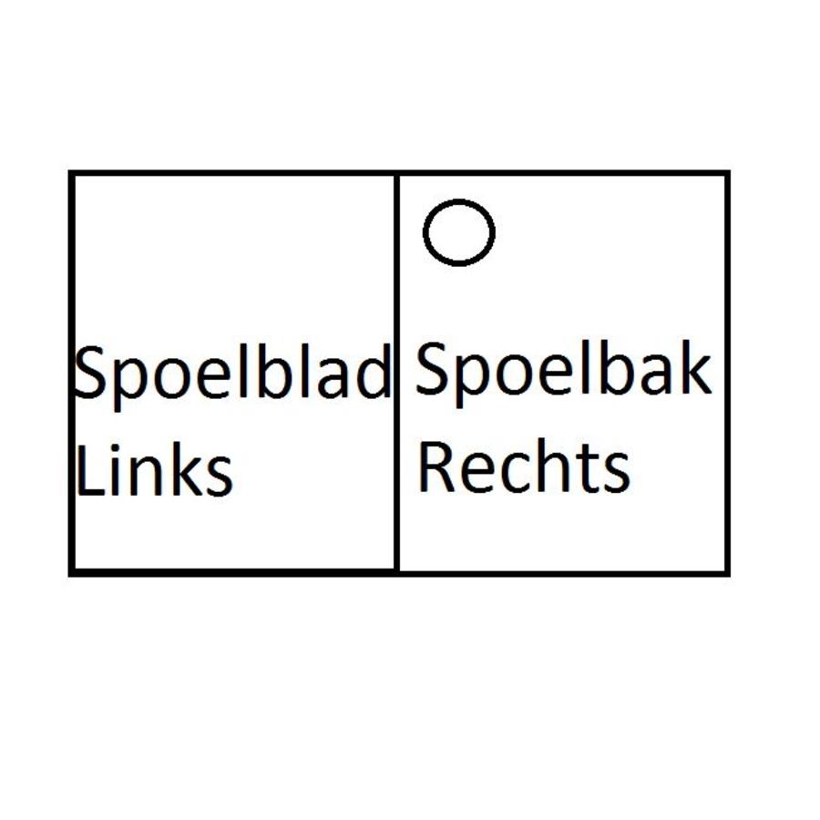 Spüle mit Unterschrank | Spüle Rechts 140x70x90 cm