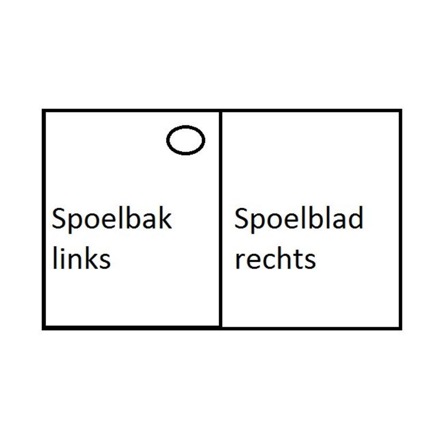 HorecaTraders Edelstahl-Spüle mit Unterschrank | Sink Links | 120x70x90