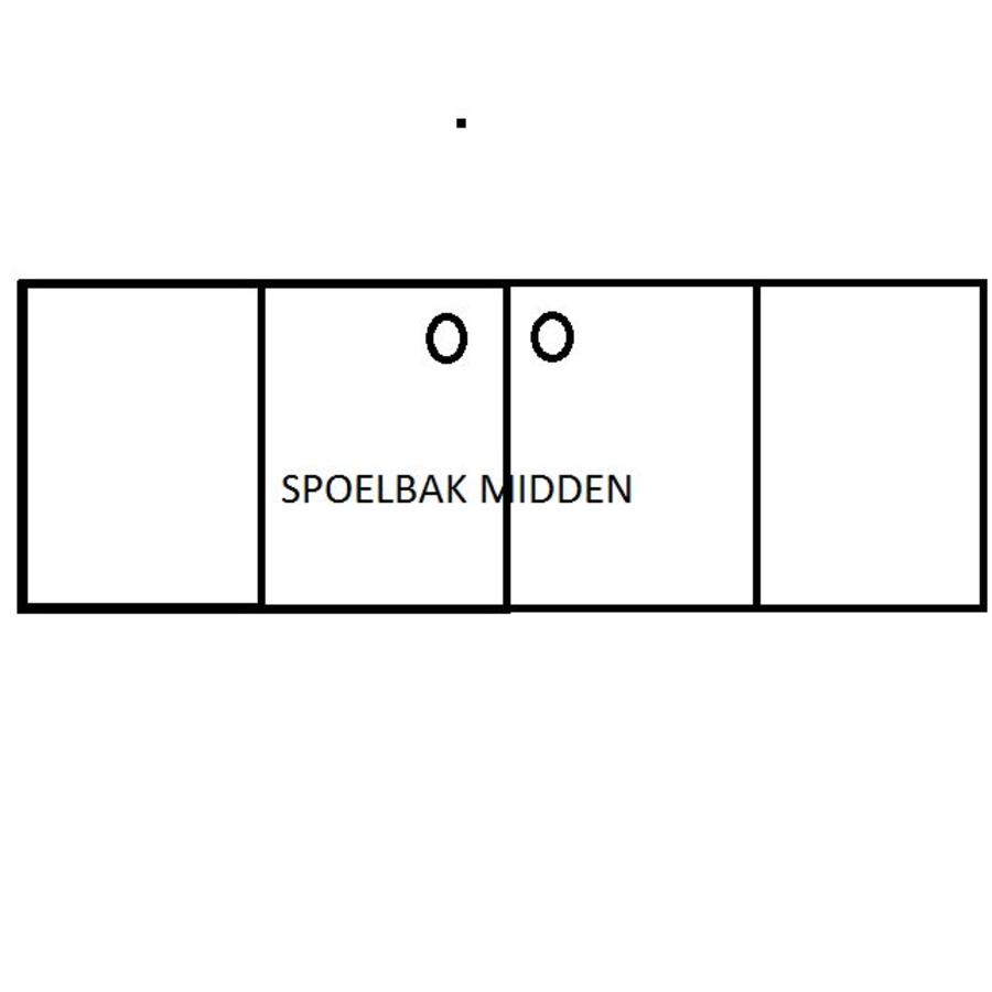 RVS Spoeltafel met Onderkast | Spoelbak Midden | 200x70x90 cm