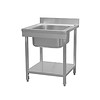 HorecaTraders Stainless Steel Sink Small with Shelf | 70x70x85 cm