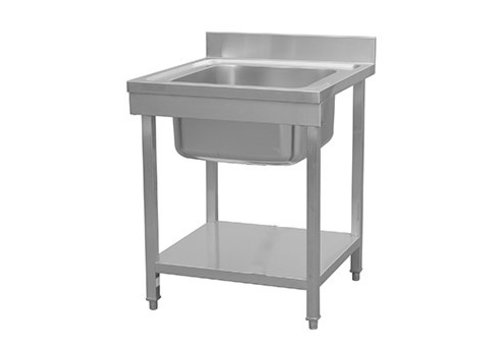  HorecaTraders Stainless Steel Sink Small with Shelf | 70x70x85 cm 