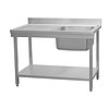 HorecaTraders Stainless steel sink | sink right | 120x70x85 cm