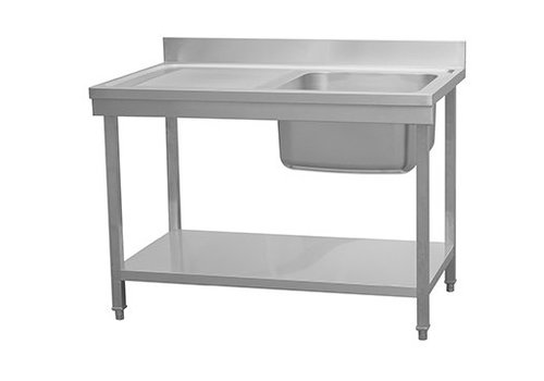  HorecaTraders Spoeltafel INOX | spoelbak rechts |120x70x85 cm 