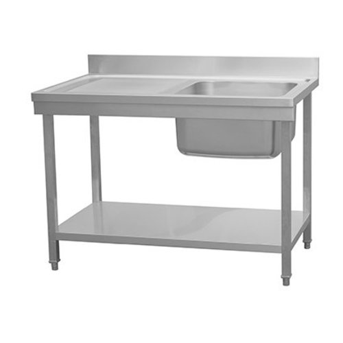  HorecaTraders Stainless steel sink | sink right | 120x70x85 cm 