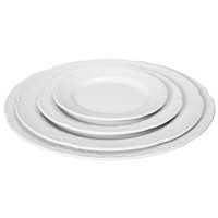 Assiettes plates en porcelaine de luxe | 25,5x22 cm (12 pièces)