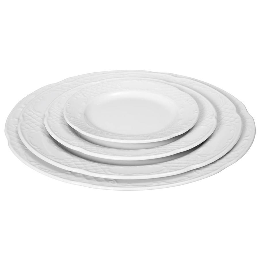 Assiettes plates en porcelaine de luxe | 25,5x22 cm (12 pièces)