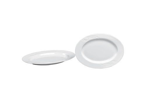  Hendi Plat de service ovale en porcelaine | 29x20cm (6 pièces) 
