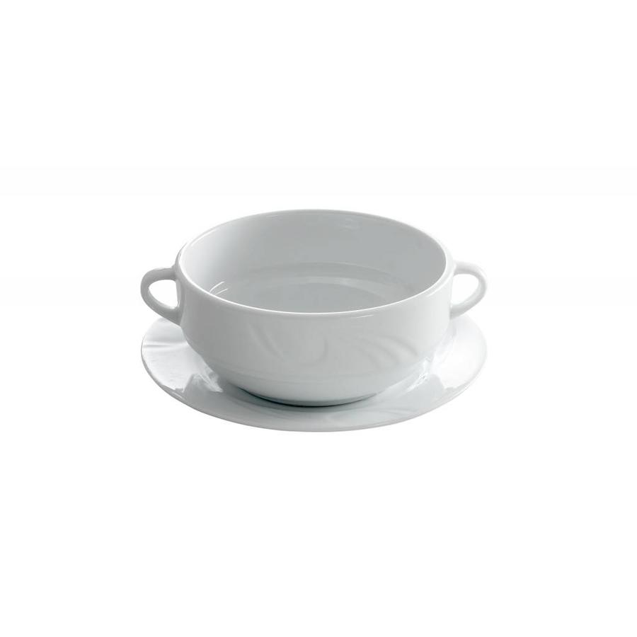 Plat pour bol à soupe en porcelaine | 18 cm (12 pièces)