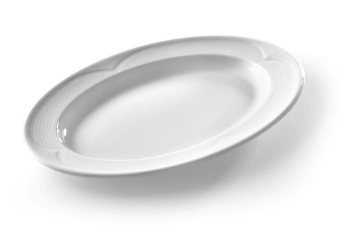  Hendi Plats de service ovales en porcelaine blanche | 34x24cm (6 pièces) 
