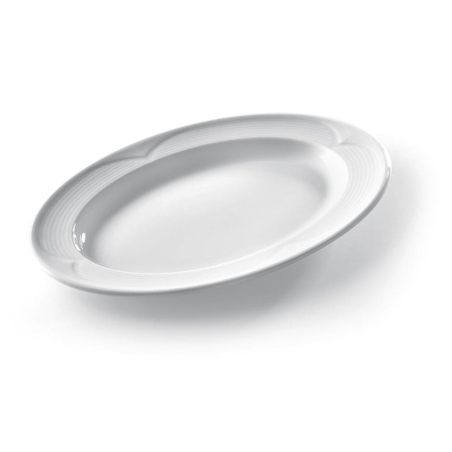 Oval Serving Dishes White Porcelain | 34x24cm (6 pieces)