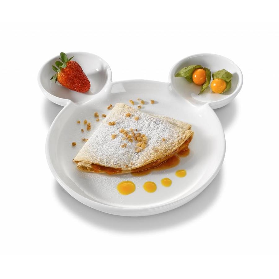 Assiette enfant en porcelaine blanche en forme d'ours 27 cm Ø | 4 pièces
