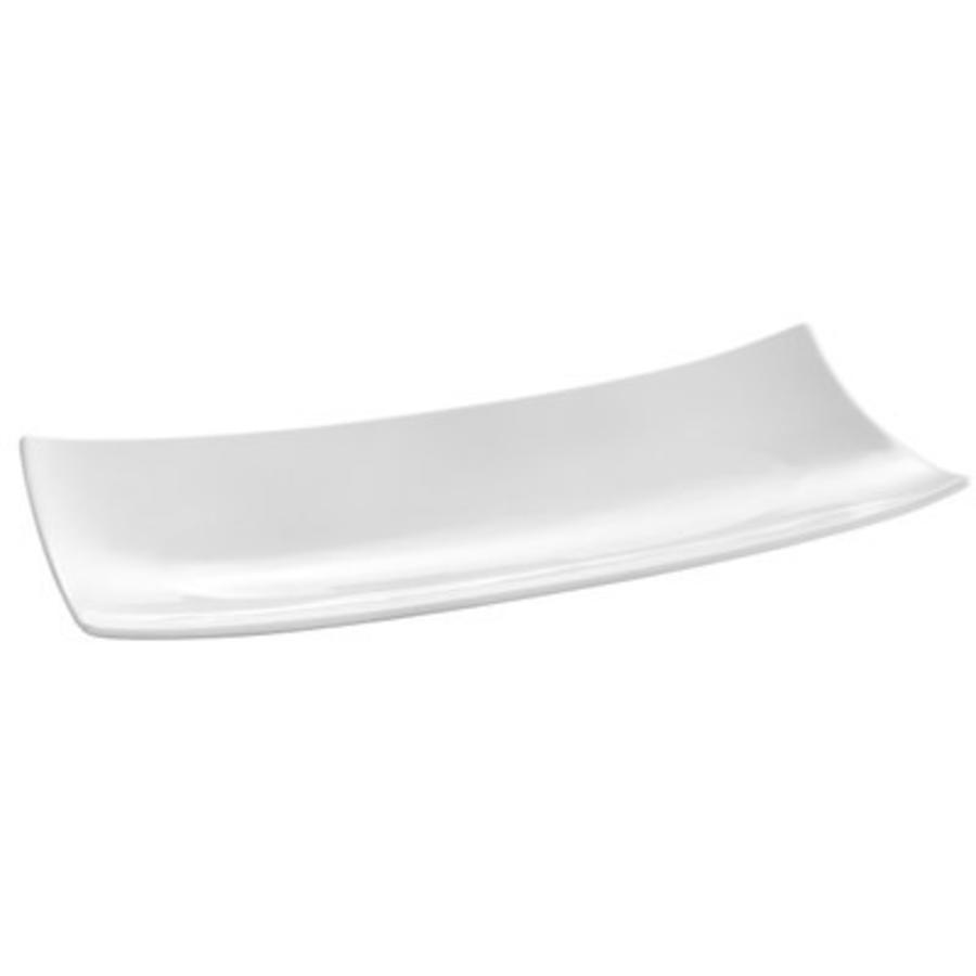 Plat de service à sushi en porcelaine blanche | 6 pièces