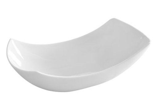  Hendi Plats de service de luxe en porcelaine blanche 23x11cm | 6 pièces 