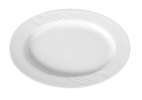  Hendi Plats de service ovales en porcelaine blanche | 34x24cm (6 pièces) 