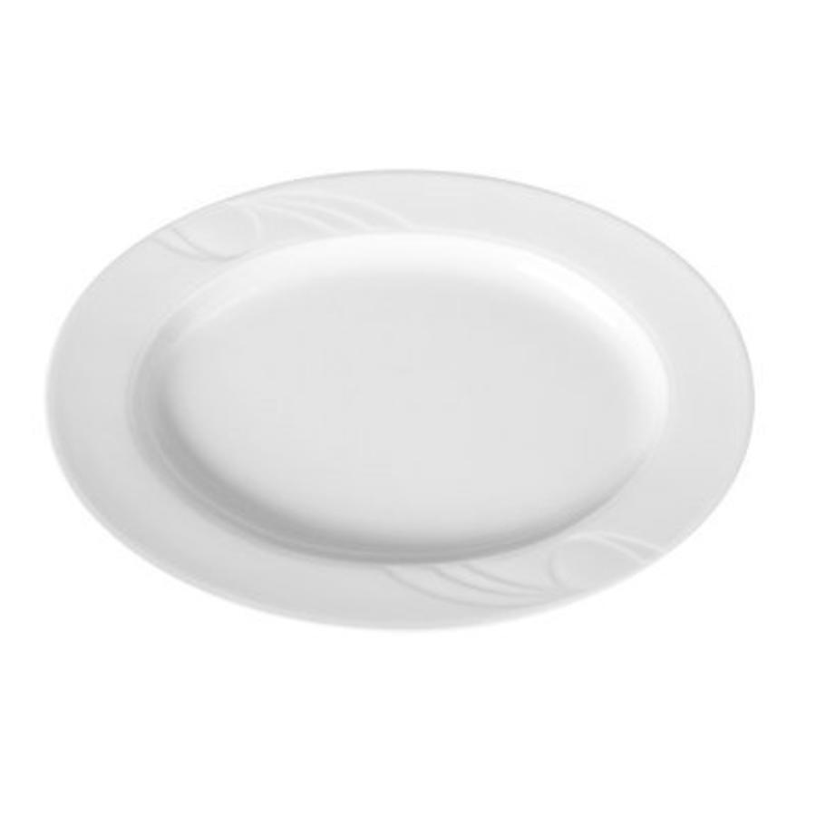 Plats de service ovales en porcelaine blanche | 34x24cm (6 pièces)