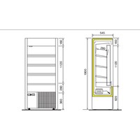 Self-service refrigerated cabinet stainless steel 180 cm
