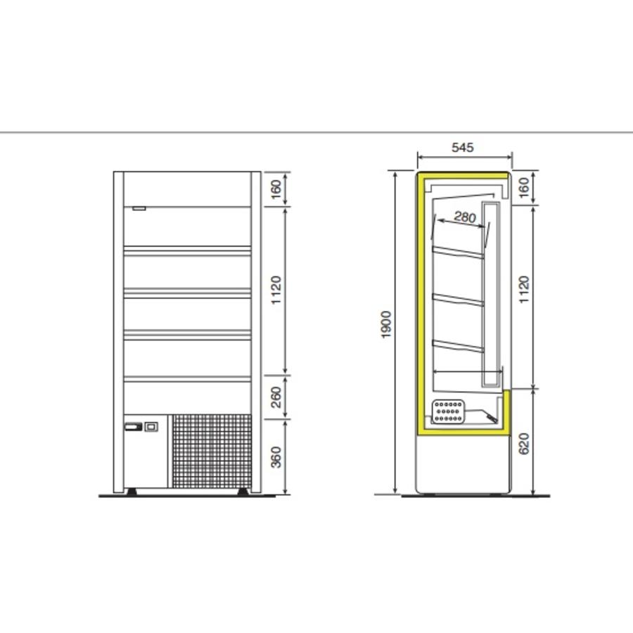 Self-service refrigerated cabinet stainless steel 180 cm